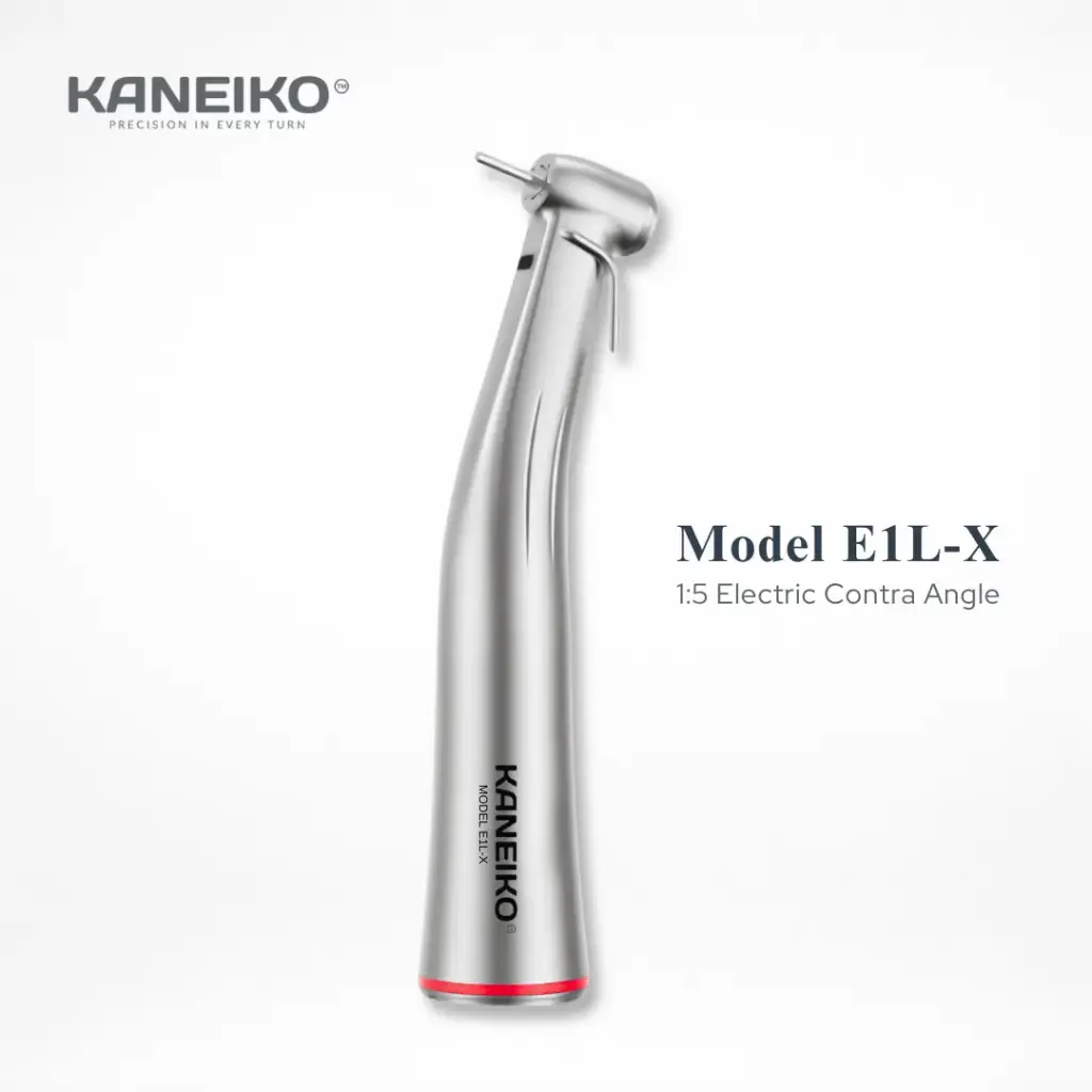 KANEIKO 1:5 CONTRA ANGLE SPEED INCREASING EXTERNAL PIPE LINE ELECTRICAL HANDPIECE 1:5 WITH FIBER OPTIC 
