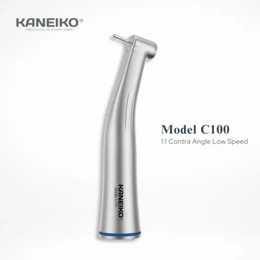 [MODEL C100] KANEIKO 1:1 LOW SPEED CONTRA ANGLE HANDPIECE WITHOUT LIGHT (INTERNAL WATER PIPELINE)